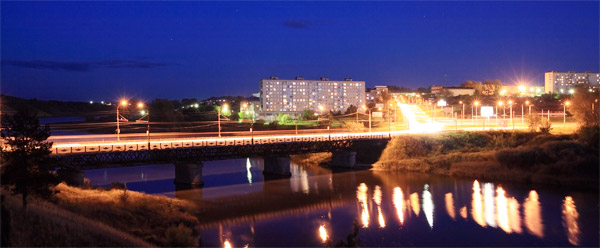 Ночной мост через р. Исеть